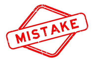 Grunge kırmızı hata sözcüğü beyaz arka planda lastik mühür