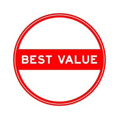 Kırmızı renkli mühür etiketi beyaz arkaplanda en iyi değer