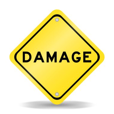 Beyaz zemin üzerinde sözcük hasarı olan sarı renk taşıma işareti