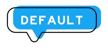 Beyaz arkaplanda öntanımlı sözcüğü ile konuşma pankartı ve mavi tonu