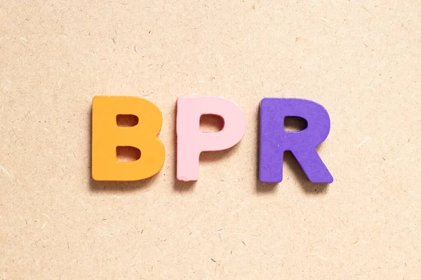 Kolorowa Litera Alfabetu Słowie Bpr Skrót Business Process Reengineering Lub — Zdjęcie stockowe