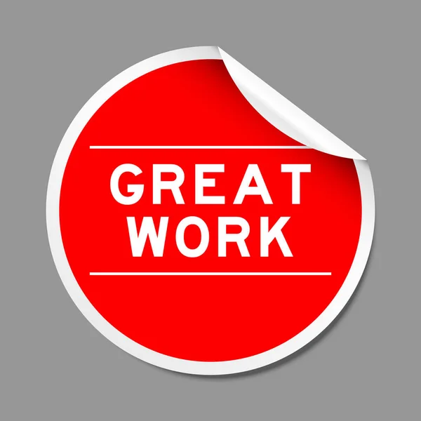 Etichetta Adesiva Buccia Colore Rosso Con Parola Grande Lavoro Sfondo — Vettoriale Stock
