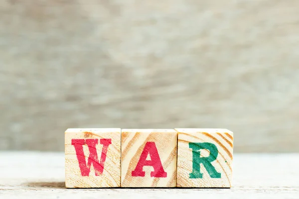 Alphabet Letter Block Word War Wood Background — Stockfoto