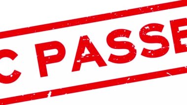 Grunge red qc (abbreviation of quality control) passed word square rubber seal stamp zoom on white background