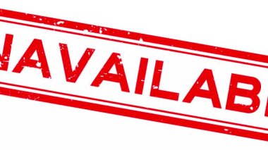 Grunge red unavailable word square rubber seal stamp zoom on white background