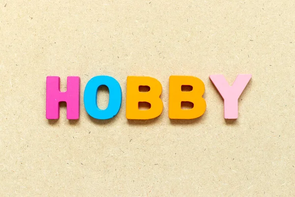 Color Alphabet Letter Word Hobby Wood Background — Foto de Stock