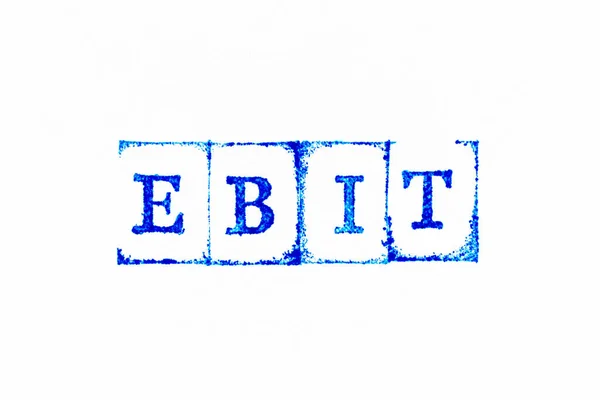 Blue Color Ink Rubber Stamp Word Ebit Abbreviation Earnings Interest — Photo
