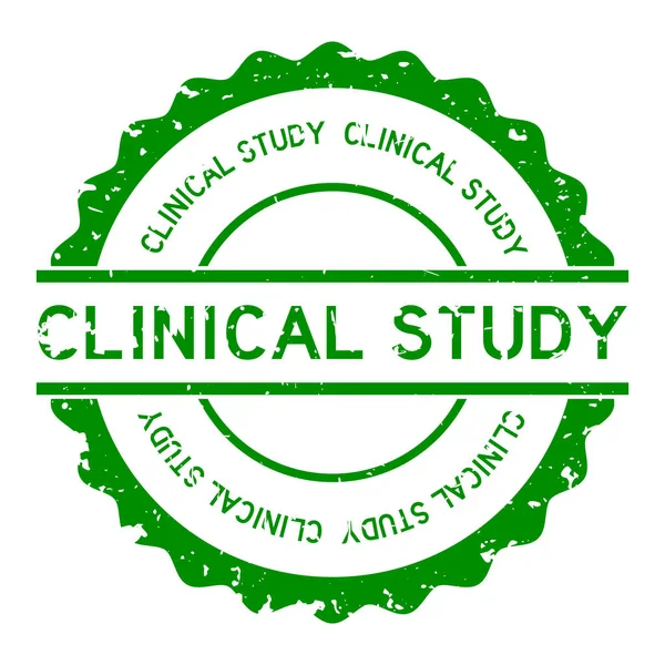 Grunge Green Clinical Study Word Rubber Seal Stamp White Background — Vector de stock