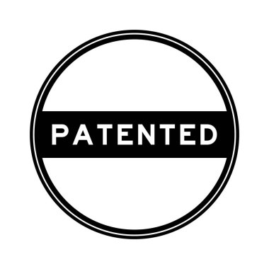 Beyaz arkaplanda patentli siyah renkli mühür etiketi