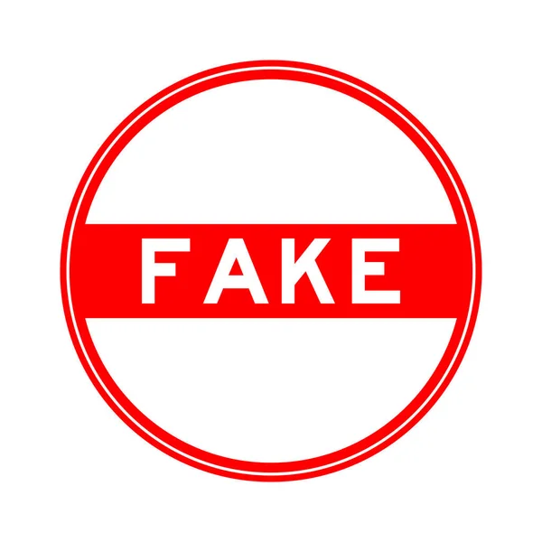 Red Color Seal Sticker Word Fake White Background — Stok Vektör