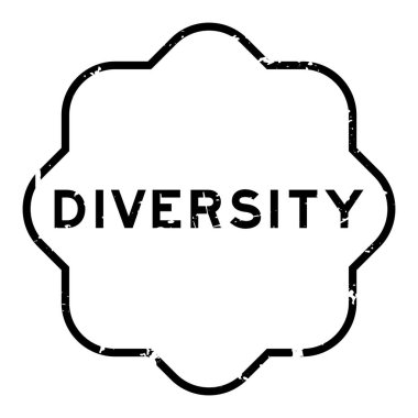 Grunge siyah çeşitliliği kelime beyaz arka planda lastik mühür