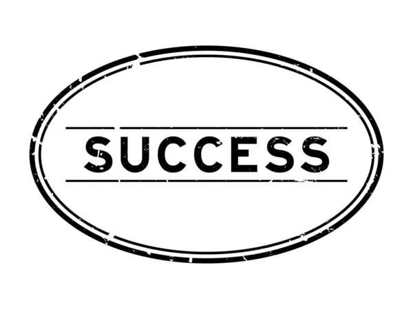 Grunge Black Success Word Oval Rubber Seal Stamp White Background — ストックベクタ