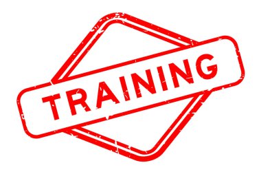 Grunge kırmızı kelime eğitim beyaz arka planda lastik mühür