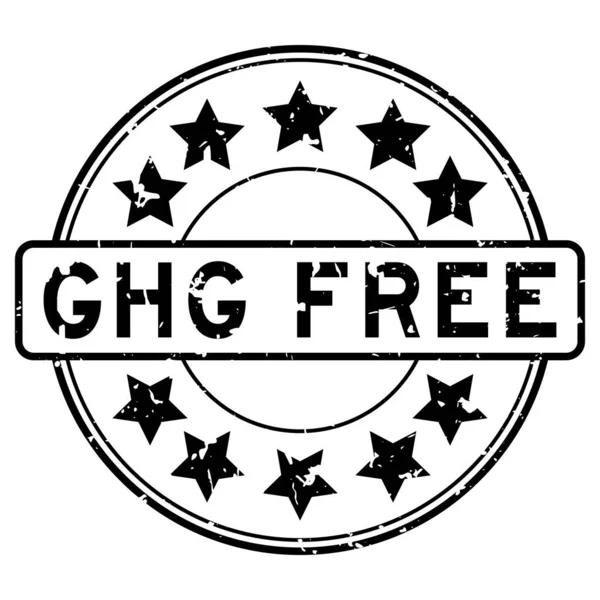 Grunge Black Ghg Abbreviation Greenhouse Gas Free Word Star Icon — Vetor de Stock