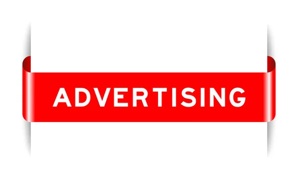 Červená Barva Vložený Štítek Banner Slovem Reklama Bílém Pozadí — Stockový vektor