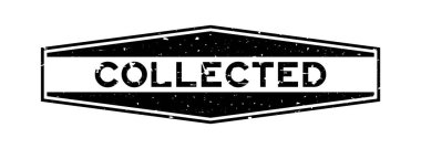 Grunge siyah beyaz arka planda altıgen lastik mühür sözcüğü topladı