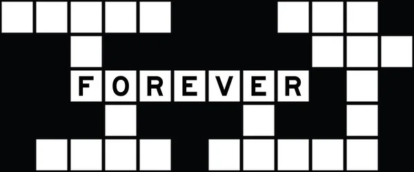 Alphabet Letter Word Forever Crossword Puzzle Background — Vettoriale Stock