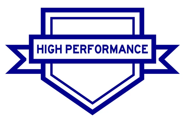 Vintage Blue Color Pentagon Label Banner Word High Performance White — Stock Vector