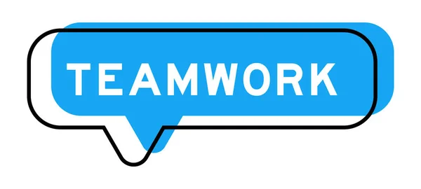 Speech Banner Blue Shade Word Teamwork White Background — Stockový vektor