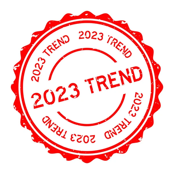 Grunge Red 2023 Trend Word Rubber Seal Stamp White Background — Διανυσματικό Αρχείο