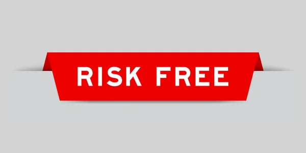 Red Color Inserted Label Word Risk Free Gray Background — Archivo Imágenes Vectoriales