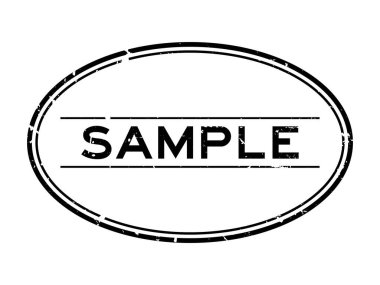 Grunge black sample word oval rubber seal stamp on white background