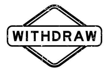 Grunge siyah beyaz arka planda lastik mühür sözcüğü geri çek