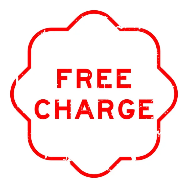 Grunge Red Free Charge Word Rubber Seal Stamp White Background — Vector de stock