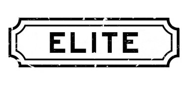 Grunge siyah elit kelime beyaz arka planda lastik mühür