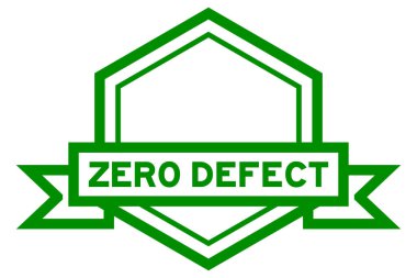 Beyaz arkaplanda yeşil renkli sıfır sözcüğüyle klasik altıgen etiket pankartı