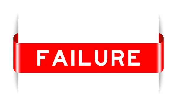 Red Color Inserted Label Banner Word Failure White Background — Stock vektor