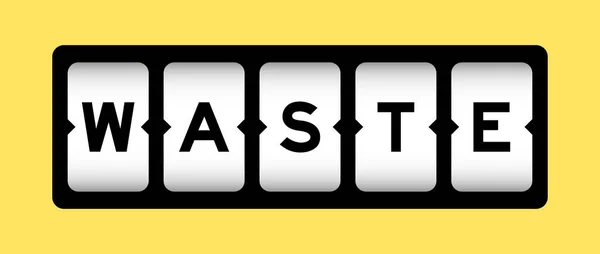 Black Color Word Waste Slot Banner Yellow Color Background — ストックベクタ