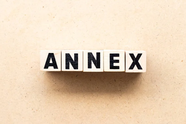 Letter Block Word Annex Wood Background — Foto de Stock