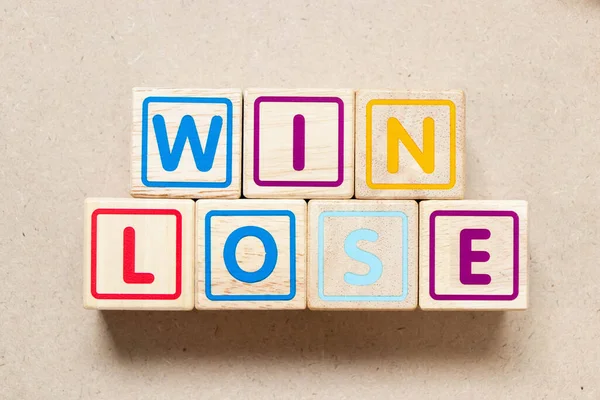 Color Letter Block Word Win Lose Wood Background — Stock fotografie