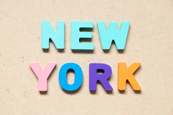 Color Alphabet Letter Word New York Wood Background — Φωτογραφία Αρχείου