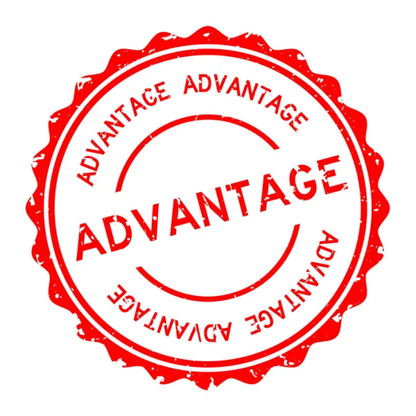 Grunge Red Advantage Word Rubber Seal Stamp White Background — Stockvector