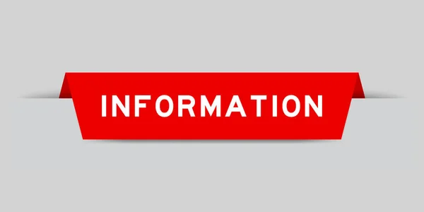 Red Color Inserted Label Word Information Gray Background — Vetor de Stock