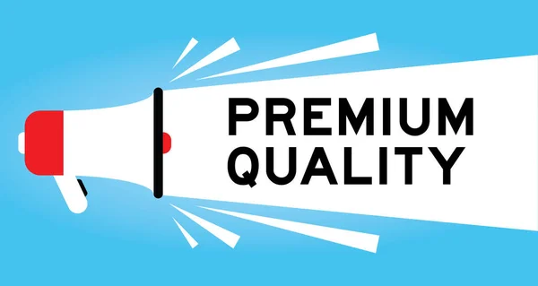 Color Megaphone Icon Word Premium Quality White Banner Blue Background — Stock vektor