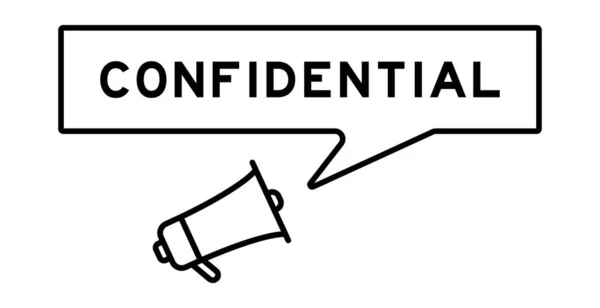 Megaphone Icon Speech Bubble Word Confidential White Background — 스톡 벡터