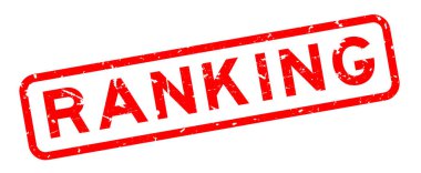 Beyaz arkaplanda Grunge kırmızı sıralı kare kauçuk mühür damgası