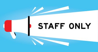 Sözcük personeli ile sadece mavi arkaplanda beyaz pankartta renk megafonu simgesi