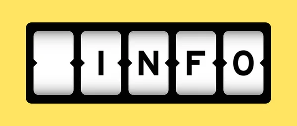 Black Color Word Info Slot Banner Yellow Color Background —  Vetores de Stock