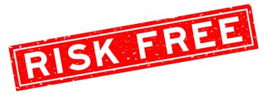 Grunge kırmızı risklidir Kare kare mühür beyaz arka planda