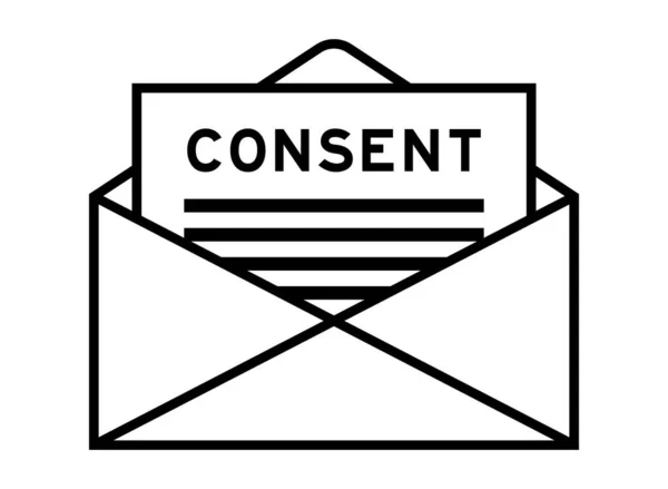 Envelope Letter Sign Word Consent Headline — стоковый вектор