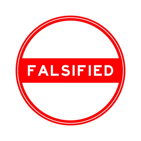 Red Color Seal Sticker Word Falsified White Background — Vector de stock