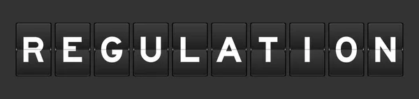Black Color Analog Flip Board Word Regulation Gray Background — Stockvector