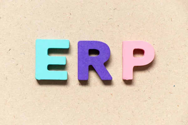 Color Alphabet Letter Word Erp Abbreviation Enterprise Resource Planning Wood — Stockfoto