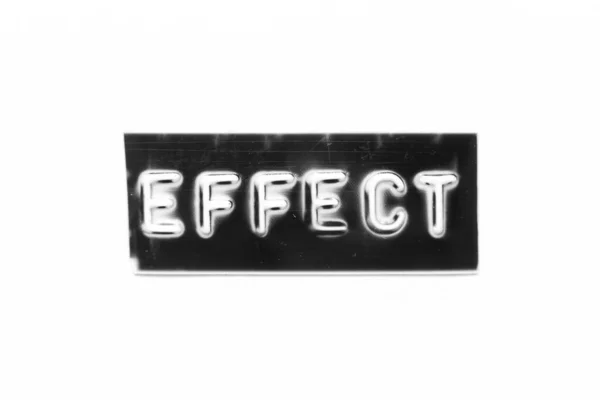 Black Color Banner Have Embossed Letter Word Effect White Paper — Stock Fotó