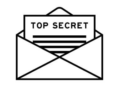Envelope and letter sign with word top secret as the headline