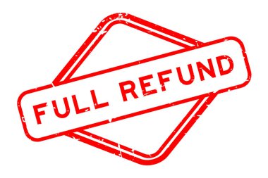 Grunge red full refund word rubber seal stamp on white background